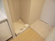 神楽坂 趣を宿す神楽坂での暮らし 室内洗濯機置場。