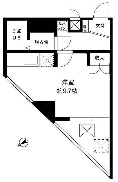 FUKASAWA614マンション 広いワンルーム
